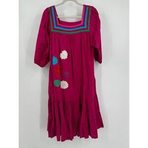 Sandy Starkman Loungewear Womens House Dress‎ Size M Floral Embroidered FLAW